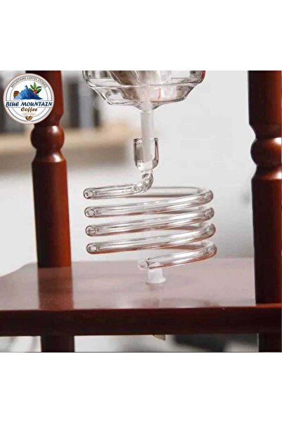Blue Mountain Coffee صانعة مشروبات باردة زجاجية - سعة 3 لتر، لون بني خشبي