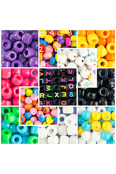 NİCE Creative DIY kit - necklaces and bracelets with fluorescent beads, 500 pieces, Perline ABC