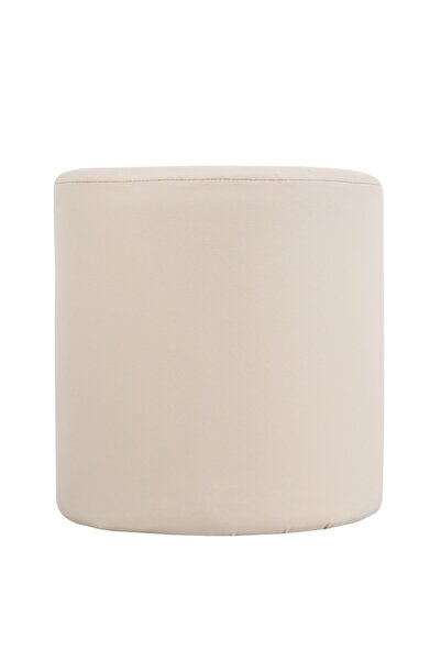 QMOBILI Bianca stool, cream, round faux leather, cylinder