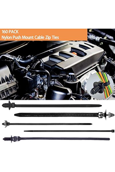 X SPRING 160-Piece Self-Locking Nylon Cable Ties - Heavy Duty, Reusable, Black