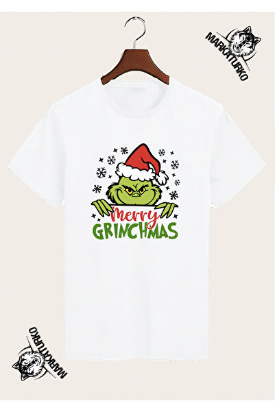 MarkaTurko TRIOC ALB IMPRIMAT DESIGN SPECIAL DE CRĂCIUN GRINCH