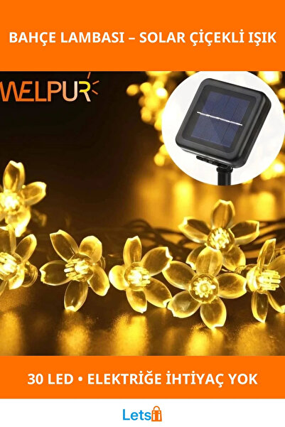 Letsii Güneş Enerjili 30 LED Çiçekli Bahçe Lambası
