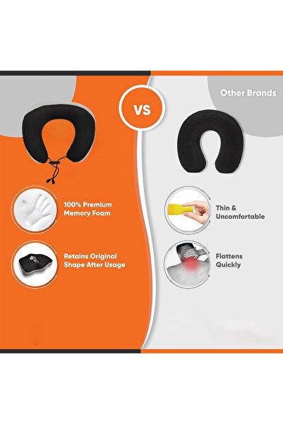 3XR Travel Memory Foam Neck Pillow Cushion 7559 Ultra-Soft, Ergonomic Support for Comfort