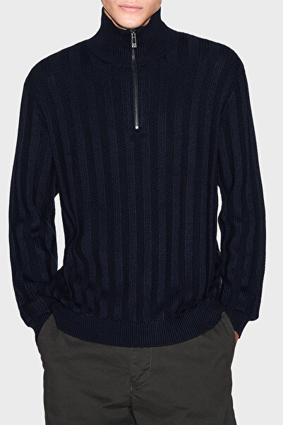 Armani Exchange Wool Blend Relaxed Fit Half Zip Mock Neck Sweater Men's Sweater Xm001332 Af1377
