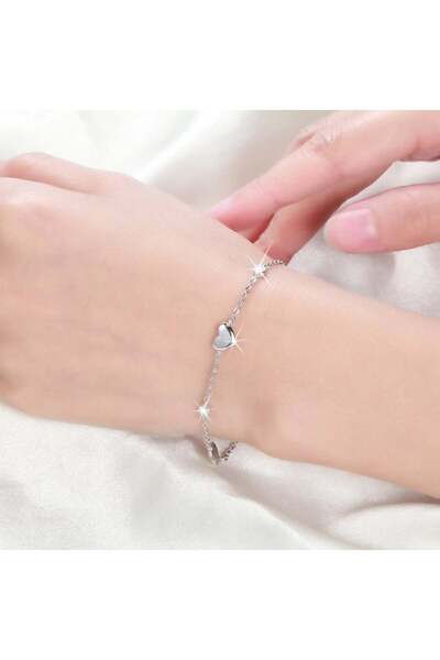 delis 925 silver bracelet for women, JW1790, heart pattern, gold plated