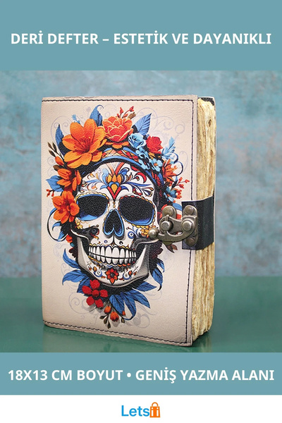 Letsii دفتر يوميات بغلاف جلدي جمالي مقاس 18x13 سم