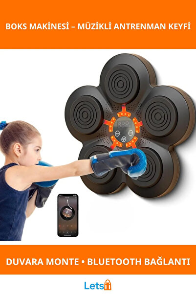 Letsii Duvara Monte Müzikli Boks Makinesi Bluetooth LED Ekran