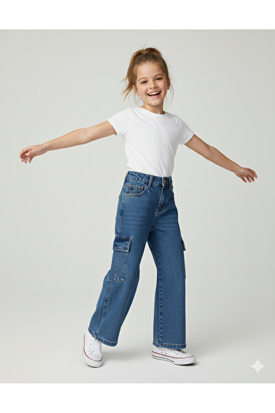 rois GIRL'S CARGO JEANS PANT