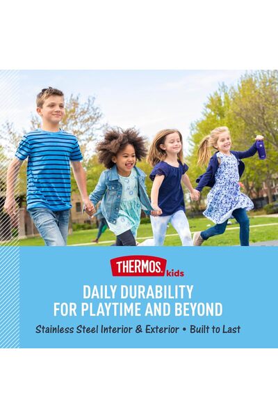 Thermos Funtainer Vacuum Insulated Stainless Steel Water Bottle 473 ml, Charcoal Matte