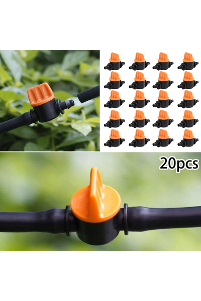 Choice 20Pcs Hose Valve Garden Tap Garden Drip Irrigation Fittings Pipe Connectors Water Valve For 4/7mm...