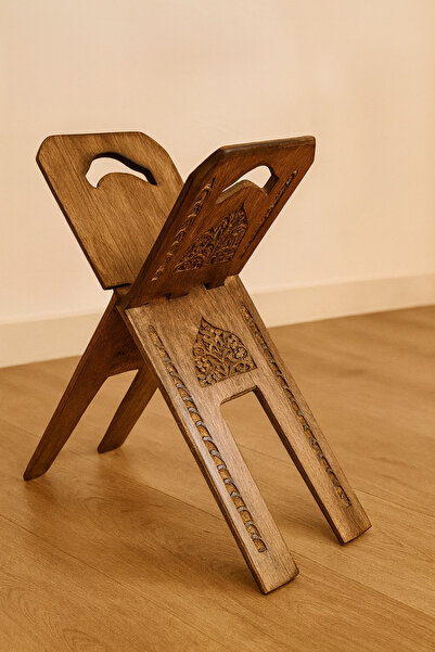 ŞIK VE MUTLU Rahle El Oyma İşleme Geleneksel Motif İşleme Kuran Rahlesi