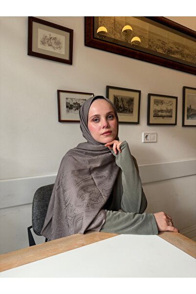 CUOCA LOUNGE Desenli Açık Füme Jakar Şal