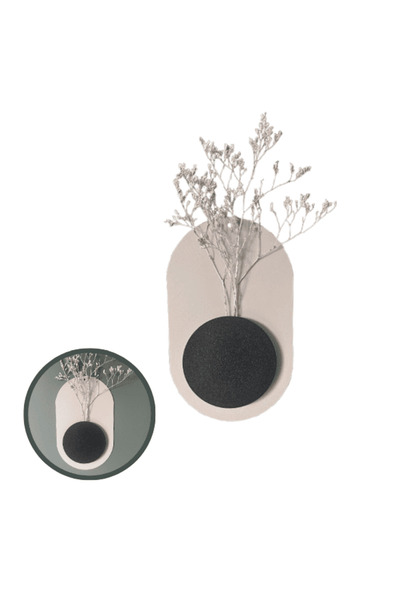 Lulu's Prints Vaza decorativa de perete model 2, in stil minimalist, pentru flori uscate, plastic, printat 3D