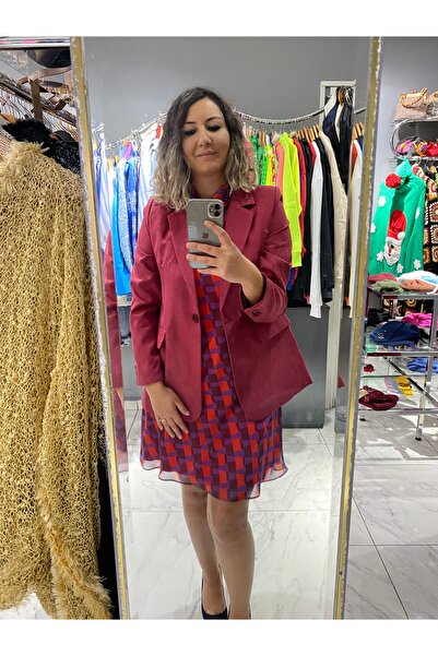 MODA Bordo süet blazer ceket