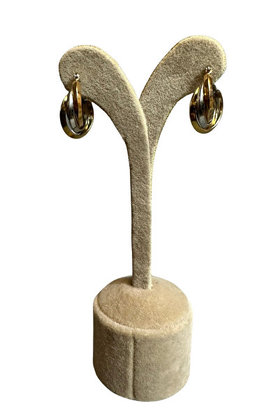 Uretti - Irem 3914 Three Color Spiral Steel Hoop Earrings