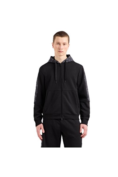 EA7 Bluza cu fermoar M HOODIE FZ MONOGRAM PRINTED Barbati