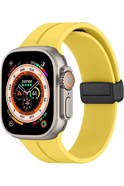 HYX سوار سيليكون مغناطيسي لساعة Apple Watch (42/44/45/46/49 مم)