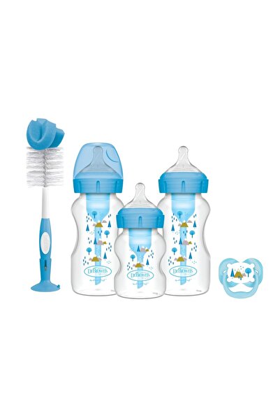 My Reality Fashion Dr. Brown's Wide Mouth Anti-Colic Options+ Pp Baby Bottle Gift Set Blue