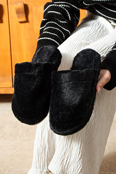 SWORD Жіночі тапочки з кролячою шерстю, з м'якою підошвою, закриті домашні тапочки