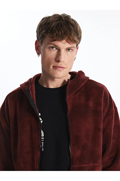 LC Waikiki XSIDE ACTIVE Turuncu Kapüşonlu Uzun Kollu Erkek Polar Hırka