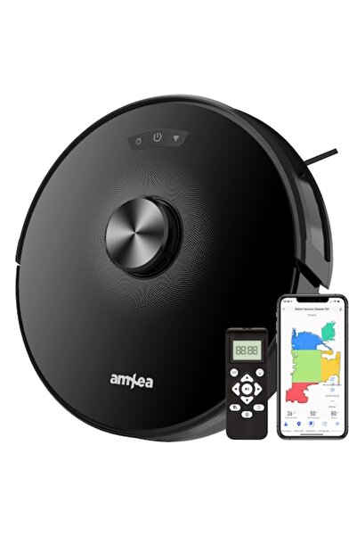 amXea E51 Robot Vacuum Cleaner Black - LiDAR navigation, Wi‑Fi app, remote, 2700 Pa