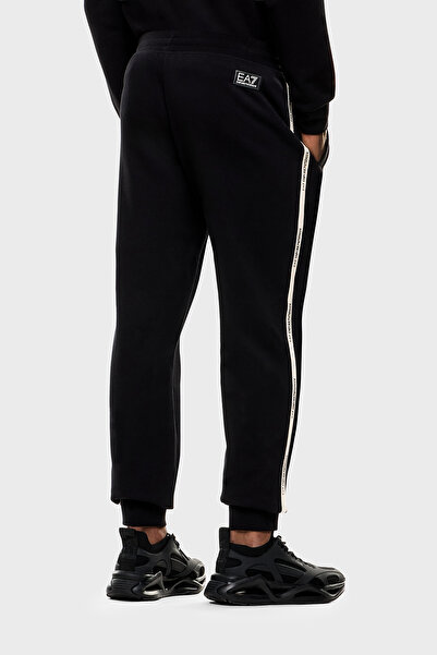EA7 Pamuklu Regular Fit Lastikli Paça Logolu Şerit Detaylı Jogger Pantolon Erkek PANTOLON 7M000974 A