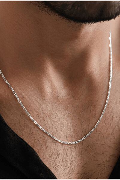 Ricco Jewellery 925 Ayar Gümüş Old Money Slim Figaro Kolye