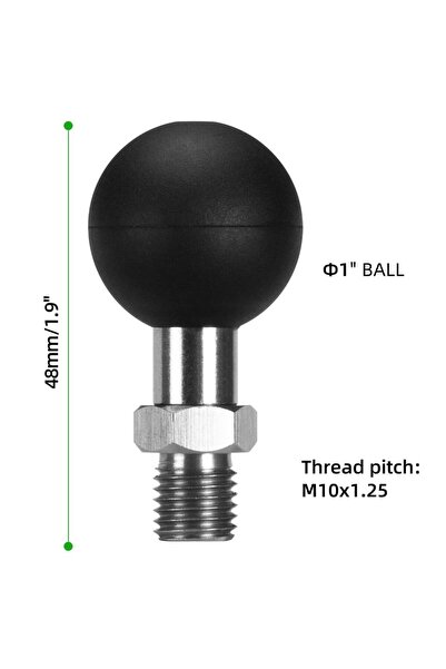 Choice M10 FANAUE Mounts Adapter 1 inch ball mount m8 m10x1.25 post bracket h...