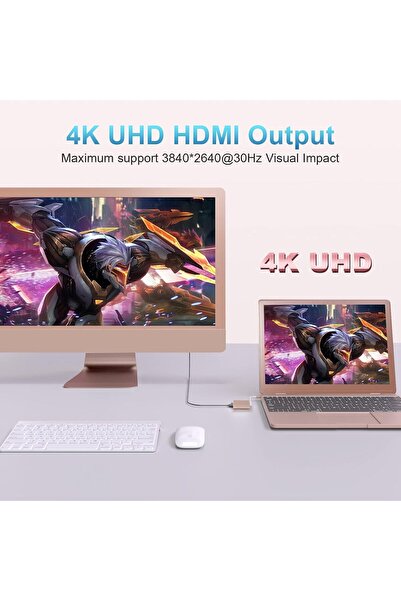 Generic Disenkelubo USB-C to HDMI 4K Multiport AV Adapter for MacBook/iPad with USB 3.0 & Charging Port