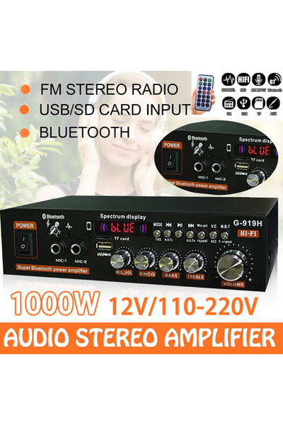 Choice G919H HIFI Sound Amplifier For Car 1000W Bluetooth Power Amplifiers for car 2.1 Channel Digital S...