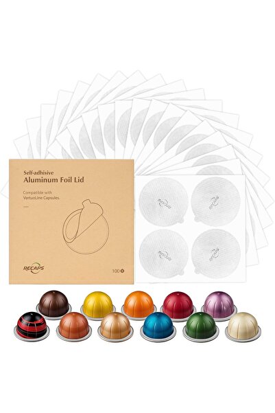 RECAPS أغطية من رقائق الألومنيوم لكبسولات القهوة القابلة لإعادة الاستخدام، مت...