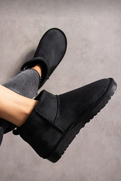 Neon Shoes Γυναικείες χειμερινές μπότες και μποτάκια με ψηλή λεπτή σόλα με μίνι σουέτ με χνουδωτό εσωτερικό