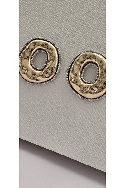 Lion Yuvarlak kalın buyuk ıkı renk küpe