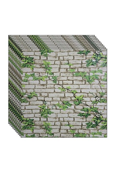 NEXTLY 3D Adhesive Wallpaper Panels, Waterproof & Heat Resistant, 10.6 sqm Coverage, Cream-Green