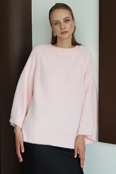 VAGGON Women's Powder Crew Neck Wide Sleeve Soft Sweater Vs01432