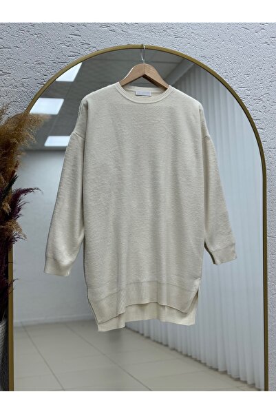 BENAHOLL Ferelle Short in the Front, Long in the Back, Soft Long Tunic-Zi̇6242 Stone