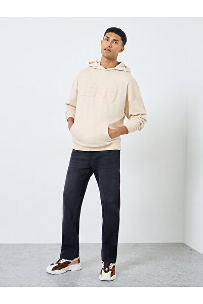 Styli Off White Embroidered Oversized Hoodie