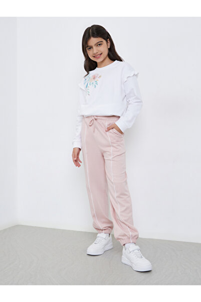 Styli Teens White Floral Print Sweatshirt