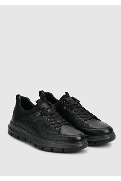 Eclipse Black Leather Men's Sneakers