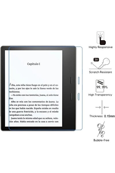 Generic Luconi [1+2 Pack] Tempered Glass Screen Protector & TPU Case for Kindle Oasis 7-inch (9th/10th Gen)