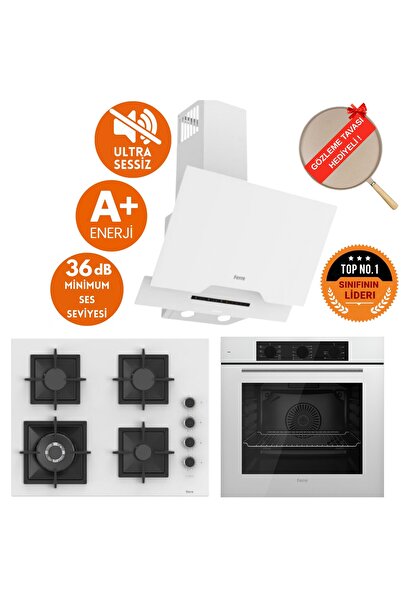 Ferre SilenArt Lorio Ultra Sessiz Beyaz Ankastre Set / Wok ( D064-SA + SC 406...