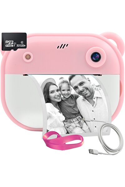 SMARTIC Instant printing photo camera, Full HD 1080p, 12MP, 2.4", SD 32GB+3 rolls, selfie+1 game+MP3