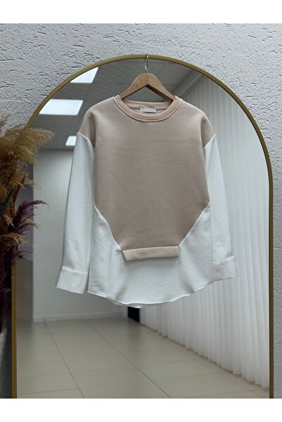 BENAHOLL Πουκάμισο Dapne με λεπτομέρεια 3 κλωστών Sweat-Zİ2218 Stone