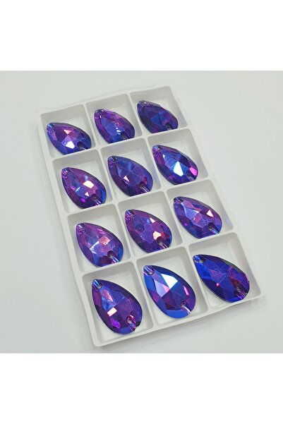 CRYSTALSHOP Piatră de cristal - 18*27 mm Damla Purple Ab (24 bucăți)
