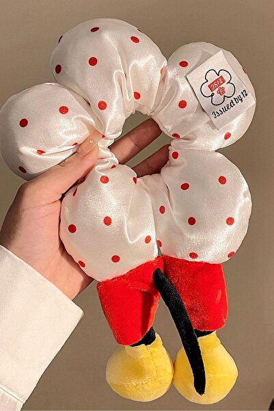 New Obsessions Miki Mouse Detailed New Trend Fluffy Plush Donut Hair Tie Clip