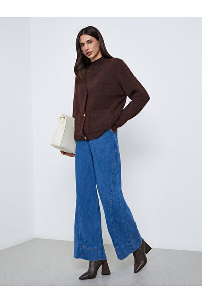 Styli Regular Fit Fuzzy Yarn Button Down Cardigan