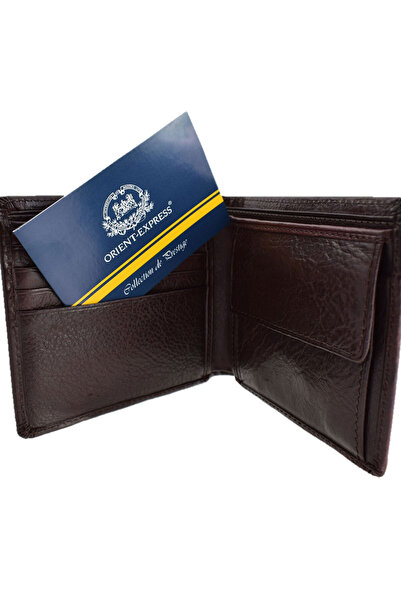 Orient Express Men's wallet made of 100% genuine leather Orient-Express - classic brown