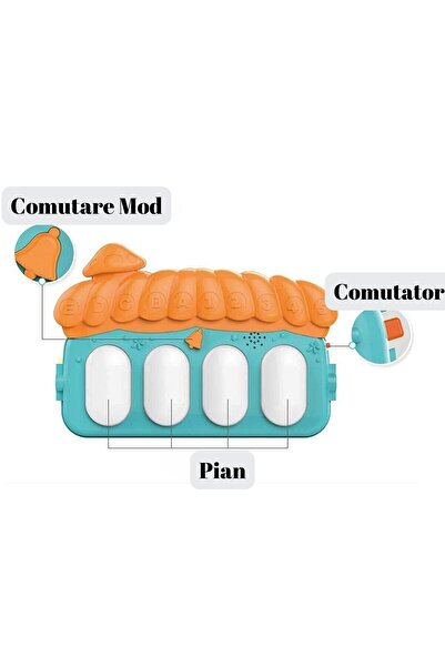 MACVI ® Baby Activity Center & Mat, Interactive Musical Piano, 5 Detachable Toys, 0-12m