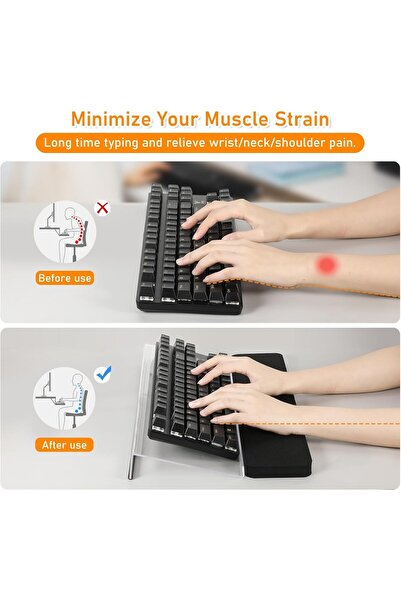KASTWAVE Acrylic Keyboard Stand with Wrist Rest, Non-slip Silicone Wrist Pad (KASTWAVE)