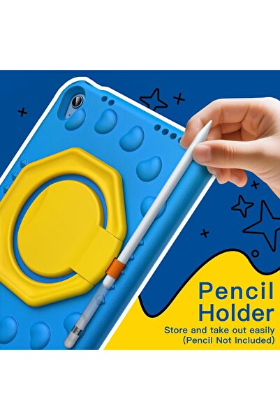 JETech Kids Case for iPad A16 (11th/10th Gen) 360° Rotating Handle Stand, Shockproof, Blue